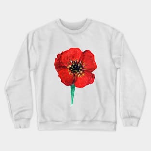 Red poppy flower, Floral Crewneck Sweatshirt